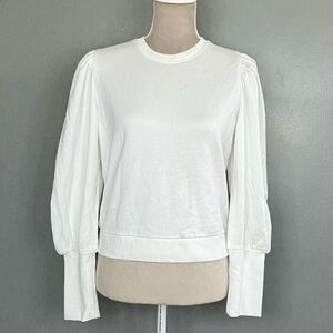 Joe’s Puff Sleeve Sweatshirt in White
